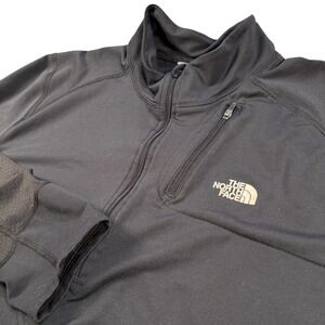 The‎ North Face Men's Black Quarter Zip Pullover Athletic Sweatshirt Sz L TNF